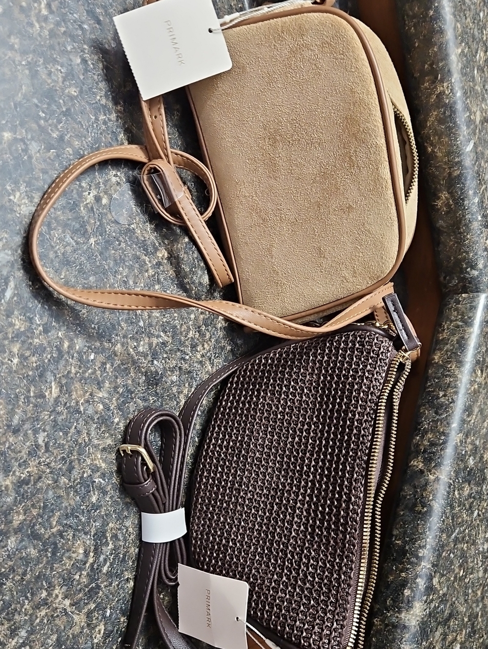 Primark Tan Suede Crossbody & Dark Brown Bags